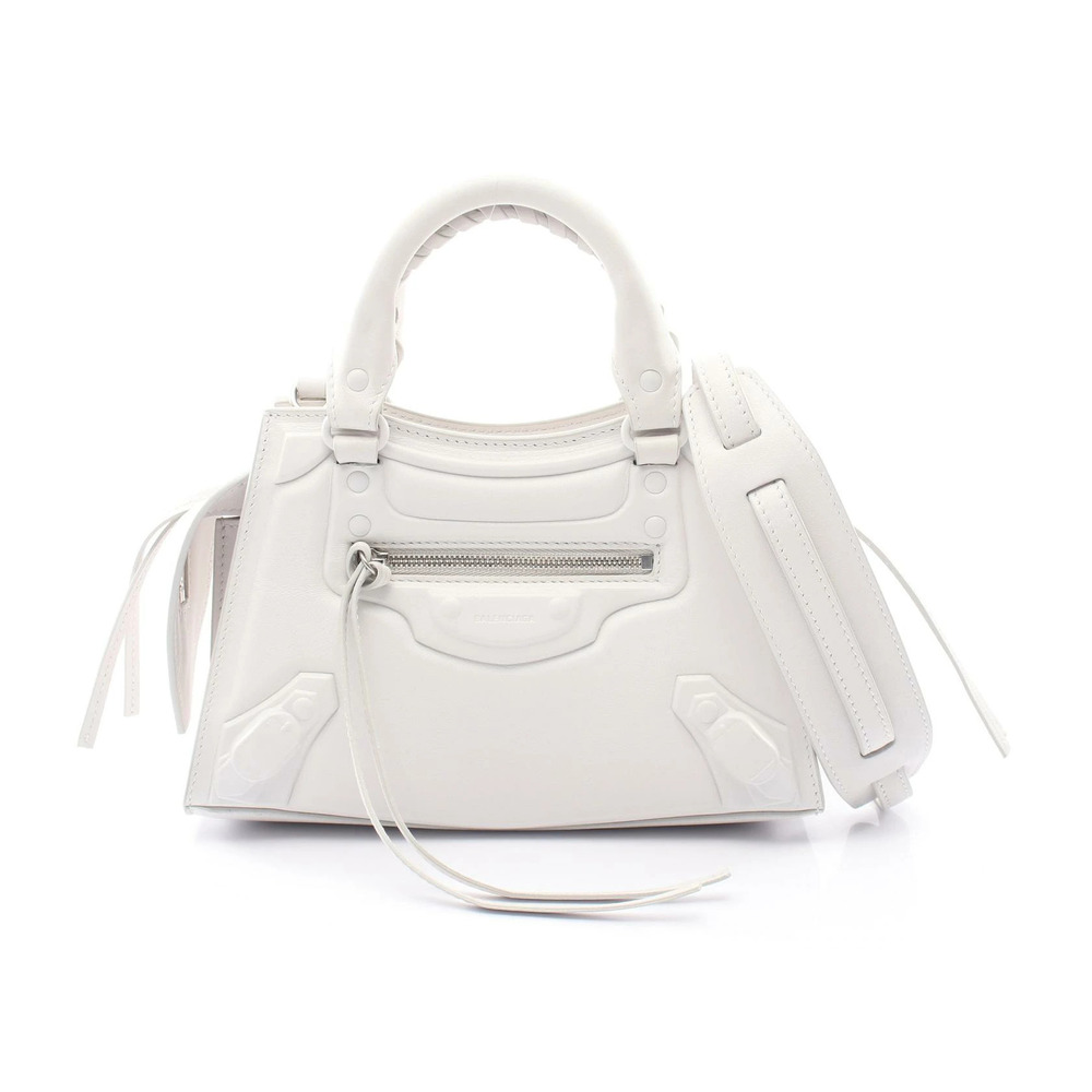 Balenciaga NEO CITY Handbag Leather White